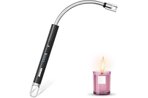 VEHHE Candle Lighter, Electric Lighter Rechargeable USB Lighters with 360° Long Flexible Neck, Arc Windproof Lighters with LED Battery Display, for BBQ Camping Light Candles Gas Stoves