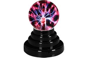 Lumiup Plasma Ball, 3 Inch Mini Touch Sensitive Red Nebula Sphere Electric Ball Lamp, USB Powered Glass Globe for Kids, Bedrooms, Christmas, Birthday, Party