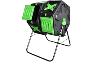 SQUEEZE master Tumbling Composteur à double chambre Tumbler avec Easy Turn, système de travail rapide pour jardin, 140 l, noir et vert