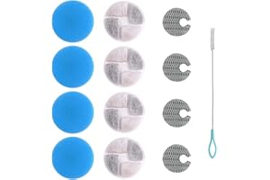 Acmerota 4-pak Filtrów Zamiennych do Fontanny dla Kota WF150 - Niebiesko-Białe Filtry Świeże i Czyste do Automatycznego Dozownika Wody