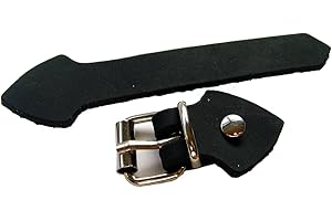 LEDERECKE KONSTANZ Lederriemen Set mit Schnalle Silber Nieten 5 Pack zum selber basteln 20mm Farbe Schwarz