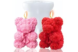 JDH SILICONE 3D Moldes de silicona,moldes para velas de silicona con forma de osito en,para regalos de niñas,regalos de cumpleaños,regalos del día de la madre y escaparates