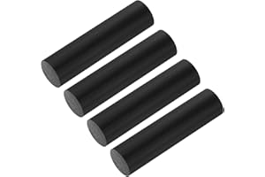 sourcing map ABS Plastic Rod Round Solid Bar 25 mm x 100 mm Black for DIY Model Material, Architectural Model Making, DIY Sand Table, Pack of 4