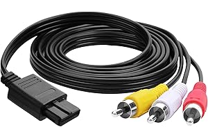 DOZYLIVE AV Cable N64 Compatible con Nintendo N64/64/GameCube/Super Nintendo SNES TV Game/NGC, Audio Estéreo Video AV RCA Cable de Alimentació para Consola de Juegos