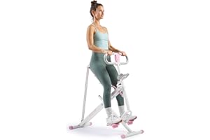 Sunny Health & Fitness Row-N-Ride Squat Assist Trainer, Foldable & Easy Setup Exercise Equipment w/Adjustable Resistance, Home Gym Training Machine for Arm, Glute & Leg Workout, Optional in Colors