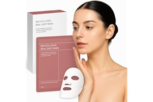 PFLAROSA Kollagen Hydrogel Gesichtsmaske – 5 Stück Bio-Collagen Maske für die Nacht – Feuchtigkeitsspendend, Anti-Aging, Hautstraffung – Koreanische Hautpflege – Für alle Hauttypen