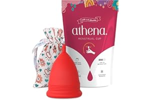 Athena Cup La Coupe Menstruelle La Plus Recommandée Comprend Un Sac Offert - Taille 1, Rouge Mat