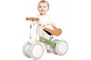 Hello-5ive Kinder Laufrad ab 1 Jahr, Lauflernrad Spielzeug für 12-36 Monate Baby, 4 Rädern Baby Lauflernrad für Jungen und Mädchen, Erstes Fahrrad ohne Pedal Geburtstag Geschenk