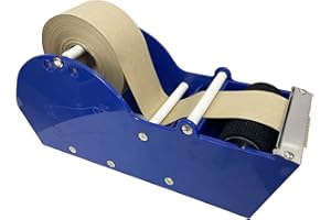 QILIMA Desktop Tape Dispenser,Water Activated Tape Dispenser,Blue,12.6in Gum Tape Dispenser Sealing Office Supplies