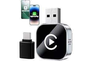 Swiftctrl Adattatore CarPlay & Android Auto Wireless – Dongle USB 2-in-1, Convertitore da Cavo a Wireless, Vetro & Alluminio, Compatibile con Oltre 800 Veicoli dal 2017