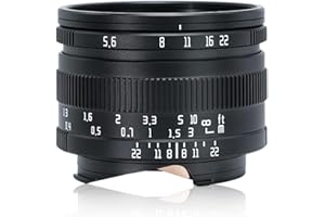 AstrHori 40mm F5.6 Manuelles Objektiv Passen Sie 7000-W-Kamera mit hohen Pixeln an Deckt 44 * 33 Mittelformat ab Kompatibel mit Leica M-Mount Mirrorless Camera M6 M8 M9 M10 M11 MP M240 usw(Schwarz)