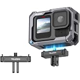 TELESIN Go Pro Hero 13 i&ccedil;in Manyetik Mandal Montajlı Metal Adapt&ouml;r Hızlı Bırakma Siyah, &Ccedil;ift Kilit ve Kaymaz D&uuml;ğme Tasarımı, 