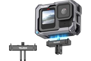 TELESIN Magnetic Adapter Mount for Go Pro Hero 13, Black, Quick Release Adapter with Connector Adapter - Hero13 Accessories, Clip-on Tripod, Vlogging