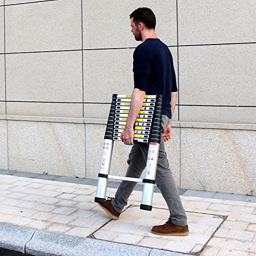 Lifewit Teleskopleiter 3.8m Multifunktionsleiter Ausziehbar Anlegeleiter Leiter Stehleiter Klappleiter aus Aluminium - 2