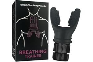 WOEAU Oxyfit Breathing Lung Trainer - Oxygen Flow Breathing Trainer Lung Exerciser Device Improve Lung Capacity Handheld Lung Expansion Training Tool for Respiratory Therapy (Black)
