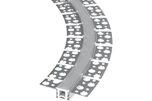 Evotrade – Profil LED Flexible en Aluminium pour Cloison Sèche Encastrable Longueur 2 Mètres + Couvercle Lumière Continue - pour Bandes LED Max 12,5mm - pour Intérieur (Profil Flex + couvercle)