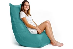 Aiire | Puff Salón con Relleno Incluido | con Diseño Moderno Y Ergonómico | Puff Juvenil, Infantil y Adulto | con Funda Lavable De Lycra | Ideal para Leer, Gaming y Relajarse | Color Turquesa