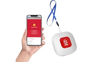 JJII SUNG AI Personal Panic Alarms for Elderly, Emergency Wireless Wifi Alarm Panic Call Button, Home SOS Caregiver Pager Alert System for Handicapped, Seniors, Patient, Only Supports 2.4GHz Wi-Fi