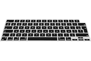 kwmobile Protection pour Clavier Compatible avec Apple Macbook Air 13.6 M3 2024 A3113 - Protection Clavier Ordinateur AZERTY (FR) en Silicone - Noir