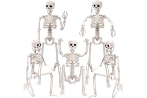 KUOL-KIDS Halloween Decorazioni Addobbi Casa Scheletro Gadget Esterno Teschio Giardino Allestimento Scheletri Oggetti Decori Party Horror Hallowen Decorativi Kit Decorazione Interno Porta da Appendere 5pcs