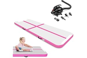 KIASTER 3M / 4M Inflatable Gymnastics Tumbling Mat 10cm Thickness Air Floor Mat Tumble Track for Home Use/Training/Yoga/Water Fun/Pilates
