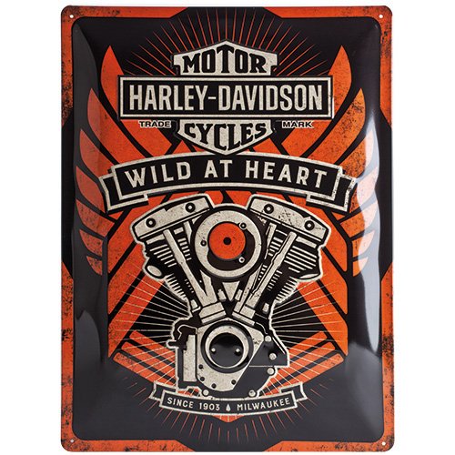 Nostalgic Art H D Wild At Heart - Placa decorativa, metal, 30 x 40 cm,