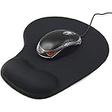 New Horrizon - Mouse Mat BLACK ANTI-SLIP COMFORT MOUSE PAD MAT WITH GEL FOAM REST WRIST SUPPORT FOR PC LAPTOP - Compatible wi