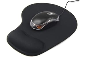 New Horrizon - Mouse Mat BLACK ANTI-SLIP COMFORT MOUSE PAD MAT WITH GEL FOAM REST WRIST SUPPORT FOR PC LAPTOP - Compatible wi