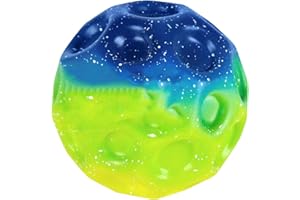 CLUHERTVY Astro Jump Ball Moon Ball Original High Bouncing Galaxy Ball Jumps Rubber Ball Space Ball Make a Banging Noise Mini Bouncing Ball Toy for Kids Party Gift Gummiball(Bunt B)
