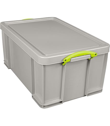 Really Useful Box Plastic Storage 64 Litre Solid Black Yellow
