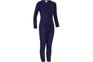 icefeld® - atmungsaktives Thermo-Unterwäsche Set für Kinder - warme Wäsche aus langärmligem Oberteil + Langer Unterhose (ÖkoTex100)