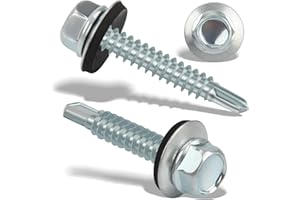 NUTS OT NUTS 80 viti autofilettanti da 4,8 x 35 mm, viti autofilettanti con guarnizione, viti da tetto con rondella di tenuta, viti autofilettanti (argento)