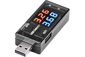 VOKTTA Tester di tensione USB, tester di tensione a 3 porte, voltmetro, misuratore di corrente 0 – 3 A, 4 – 30 V, indicatore di tensione Multimetro Power Charger Detector