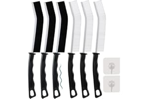 Aischens 6 sztuk sztywnych szczotek do czyszczenia fug, szczotka do czyszczenia fug, dwa kolory, długa szczotka do fug, uniwersalnych narzędzi do czyszczenia prysznica, płytek, fug, okien, śladów