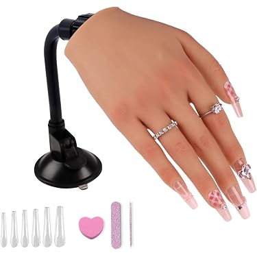 Nagelkunst-Trainer 2 Stück – Flexible Übungshände Aus Hartgummi, 22,8 X 7,5 Cm, Für Gel & Acryl