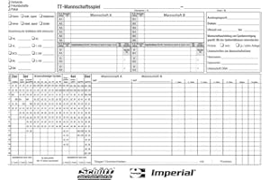 ‎IMPERIAL Imperial Schütt Spielberichtsbogen für alle Klassen | TT-Spezial - Schütt Tischtennis