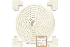 DEKUKAR Set di Paraspigoli di Sicurezza per Bambini, 4,4 M Paraspigoli + 8 Paraspigoli in Schiuma per Bambini, Mobili Paraurti Protezioni per Bordi per Caminetto