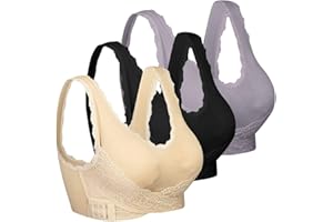 iClosam Sujetador Deportivo Mujer Encaje Ropa Interior Push Up con Almohadillas Extraíbles Bra Deportivo para Yoga Fitness Ejercicio Diaria de 1/2/3 Piezas