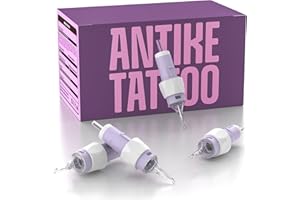 QUELLE 50 PCS Agujas de Tatuaje Cartuchos con Mango de Silicona Tattoo Cartridges #12 Mezclado (3RL 5RL 7RL 9RL 11RL) Agujas para Tatuar Standard Round Liner para Máquina de Tatuaje EN11Q-FG-50KIT-E