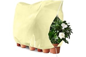OFFCUP Plant Fleece Frost Protection Cover, 1pc 60GSM 200×240cm Garden Fleece Frost Protection with Zip, Winter Plant Cover for Olive Tree Potted Palms Shrub, from Birds and Insects