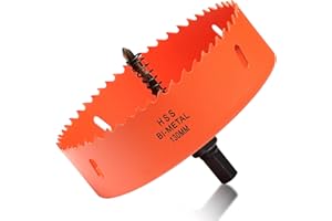 ITOOLFIRM 130mm Hole Saw Drill Bit for Wood and Metal, Bi-Metal Circular Hole Cutter with cutting Depth of 35mm for Steel, Cast Iron, Aluminium, Plywood, Acrylic, PVC/UPVC