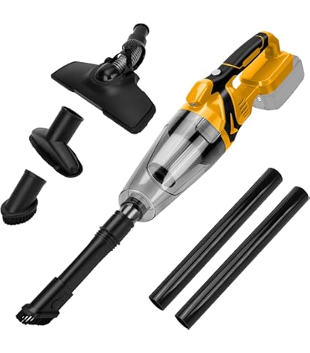 Aspirateur Sans Fil DeWalt 20V – Moteur 500W – Débit 46 CFM – Filtre HEPA Lavable – 5 Accessoires – Pour Sol, Voiture, Tapis