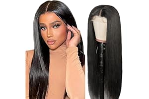ZESLAERR Straight Wig 5x5 front wig human hair wig Echthaar Perücke 150% Density Wig Pre Plucked Part 5x5 HD Transparent Lace Front Wig Brazilian Hair Real Hair Wig 14 Zoll
