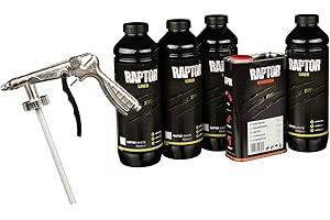 U-POL – RAPTOR Transportflächen Beschichtung Weiß inkl. Härter 3,79L + AllorA Unterbodenschutzpistole – 2K Schutzlack gegen Rost, Korrosion, Salz & Feuchtigkeit (3,79 Liter | Weiß)
