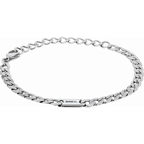 Breil Collezione Carve Bracciale Uomo Acciaio Bilux – Maglie Fitte, Finitura Lucida E Satinata, Lunghezza Regolabile 17-22 Cm - 2