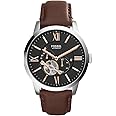 Fossil Townsman Men Black Dial Leather Band Automatic Watch - Me3061, Brown Band, Analog Display
