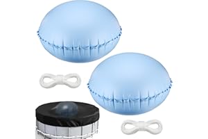 LangRay Round Winter Pool Cushion, 120 x 120 cm, Air Cushion, Pool Winter Accessories for Pool Cover, Portable Inflatable Pool Cushion, Winter Cushion, Pool Cushion for Winter Tarpaulins, Blue (2pcs)