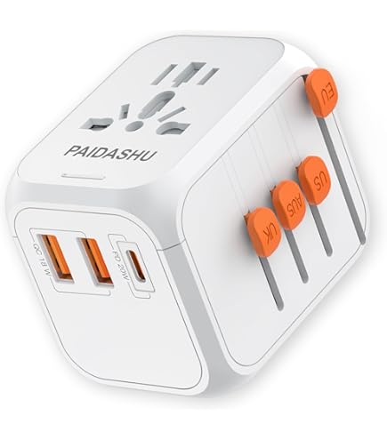Adaptateur De Voyage Universel Global PD 20 W, Adaptateur Secteur International Avec 2 Ports USB C, 2 Ports USB A, Convertisseurs Pour Plusieurs Pays | Leroy Merlin