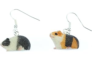Miniblings mini-cochons d'Inde Boucles d'oreille - Bijoux faits à la main Mode I Animaux Lit bébé - Argent Boucles d'oreille