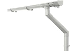 INEFA Set di grondaie casetta da giardino, posto auto coperto, patio, NW 100, semicircolare, 1 lato del tetto, grondaia in plastica per tetto a falde, Made in Germany 5m Bianco